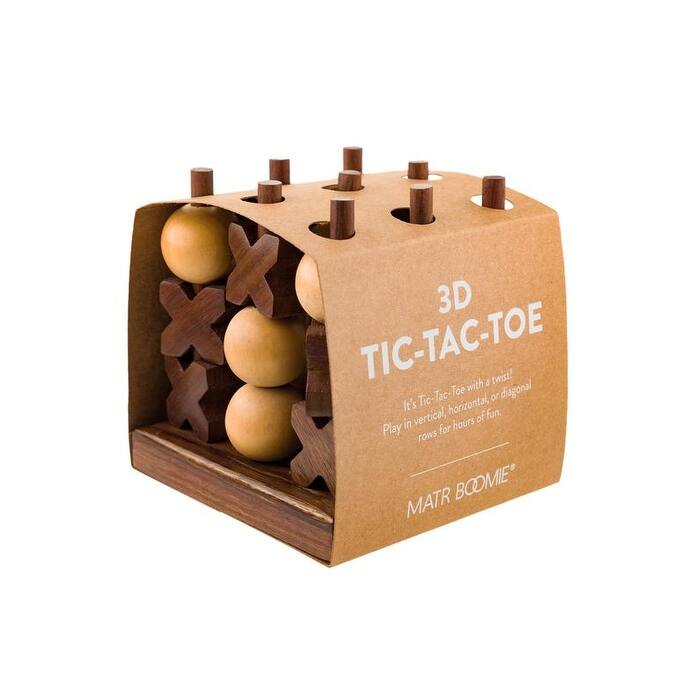 Rosewood 3D Tic Tac Toe - 4.5" L, 4.5" W, 4.5" H