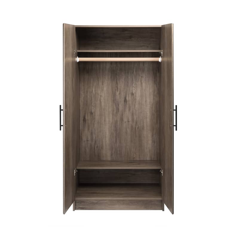 Prepac Elite Armoire Wardrobe Closet Cabinet with Hanging Rail