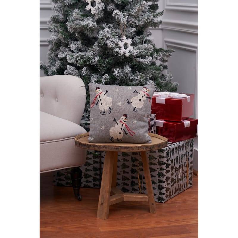 Snowman Christmas Throw Pillow, 12" x 12"
