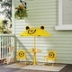 preview thumbnail 2 of 7, Qaba Kids Picnic Table and Chair Set, Outdoor Activity Table with Foldable Chairs, Removable Umbrella, Yellow