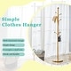 preview thumbnail 18 of 22, Roomfitters Tall Stainless Steel Coat Rack with Solid Wood Base, 72" Entryway Hanger with Detachable Stand