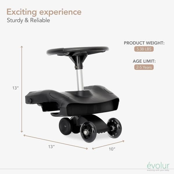 Evolur Cruise Swing Rider Scooter in Black
