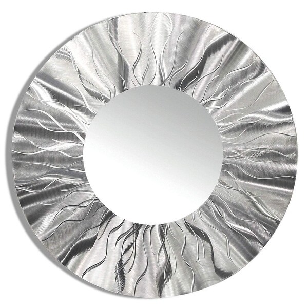 Statements2000 Silver Metal Decorative Wall-Mounted Mirror by Jon Allen - Mirror 105