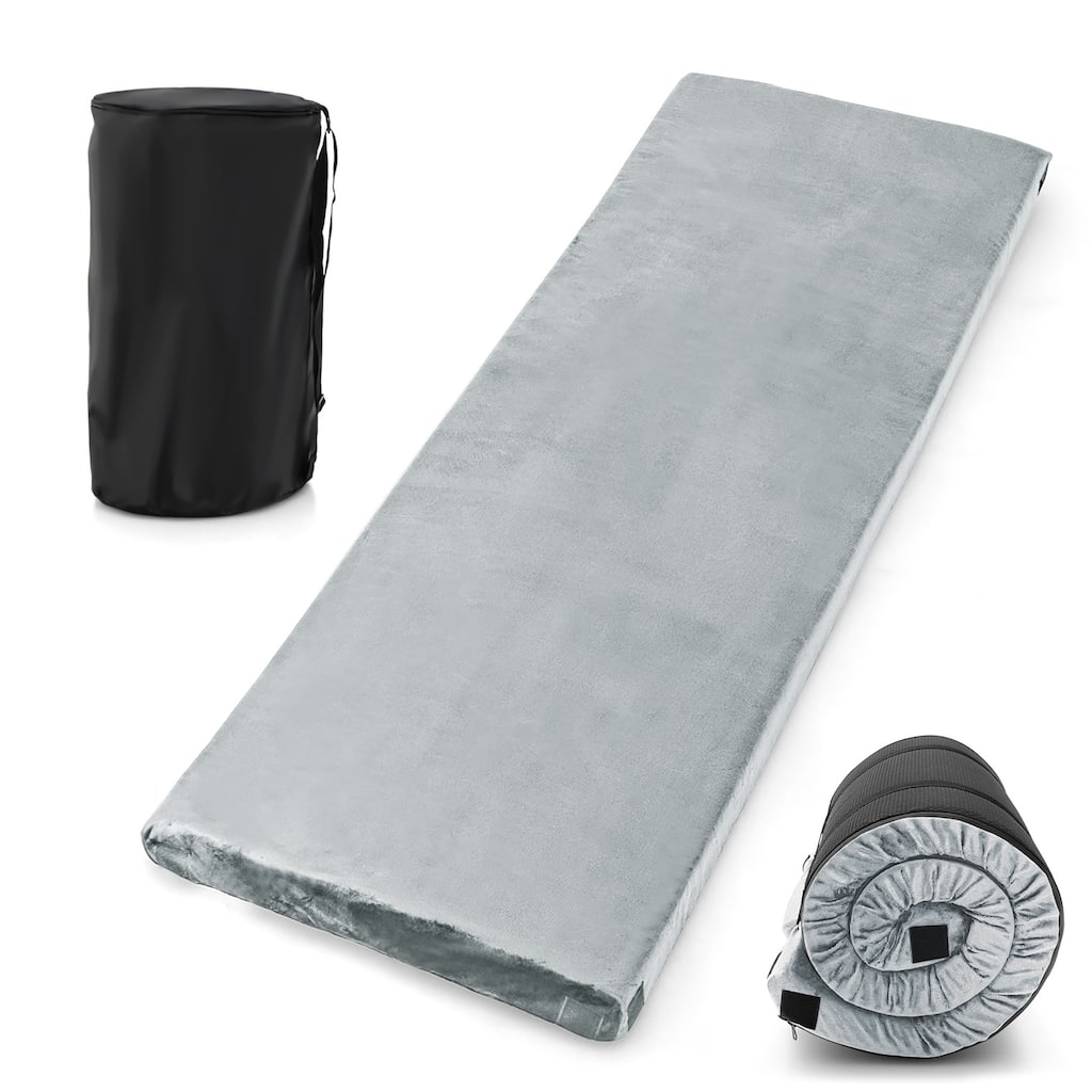 Gymax 72'' Lightweight Roll Up Travel Mattress Portable Memory Foam