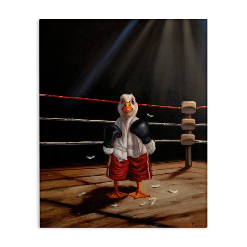 Stupell Duck in Boxing Ring Canvas Wall Art Design By Lucia Heffernan - 36 x 48