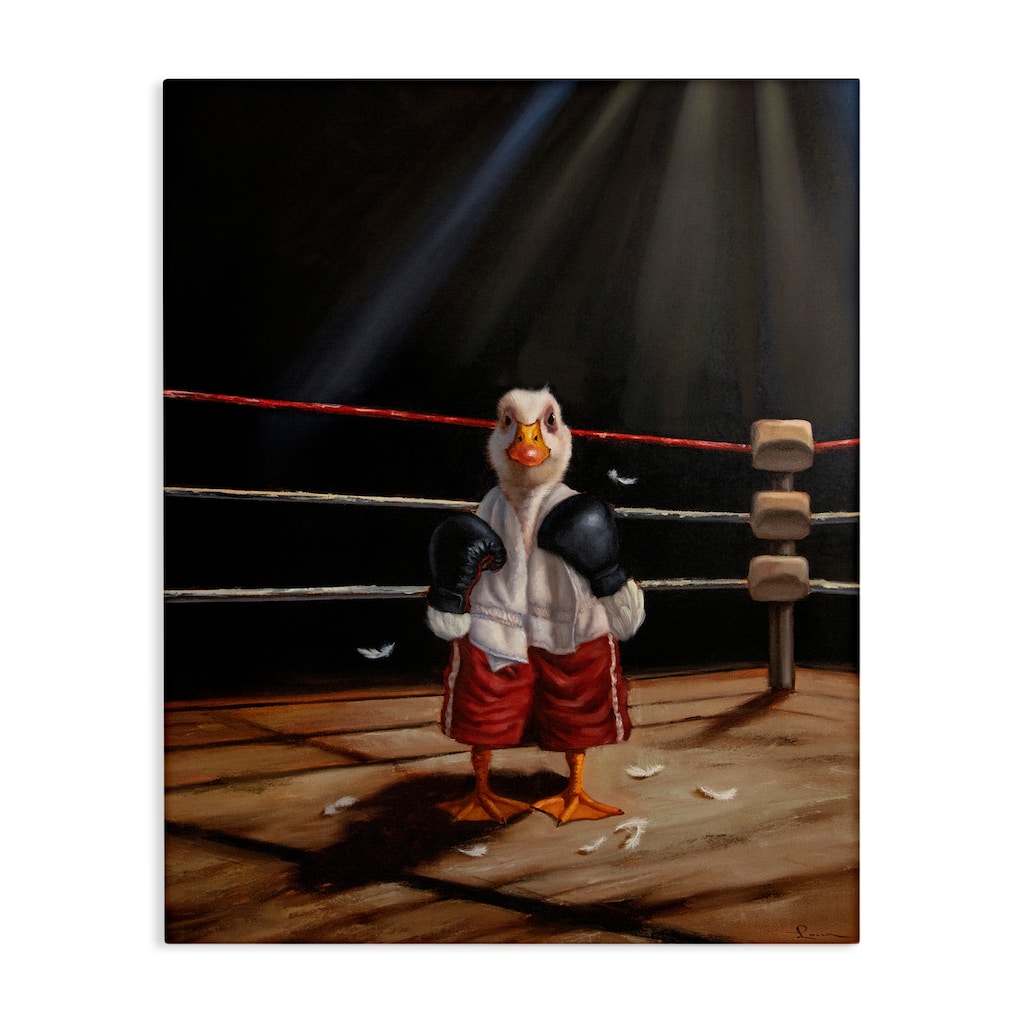 Stupell Duck in Boxing Ring Canvas Wall Art Design By Lucia Heffernan