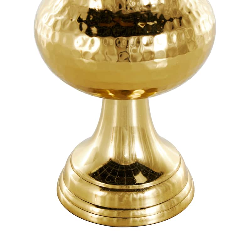 Gold or Silver Aluminum Metal Goblet Inspired Hammered Vase