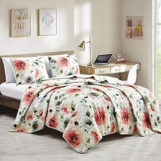 Wellco 3 Piece All Season Soft Polyester Bedding Comforter Set - Bed ...