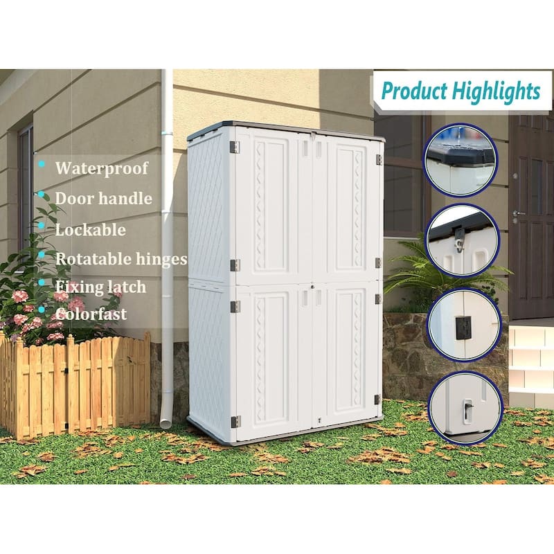 Outdoor Resin Deck Box Storage Shed for Garden,Patios,Backyards,Tools