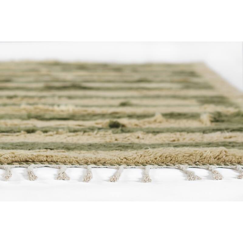 Momeni Neo Morrocan Hand Woven Wool Geometric Shag Rug.