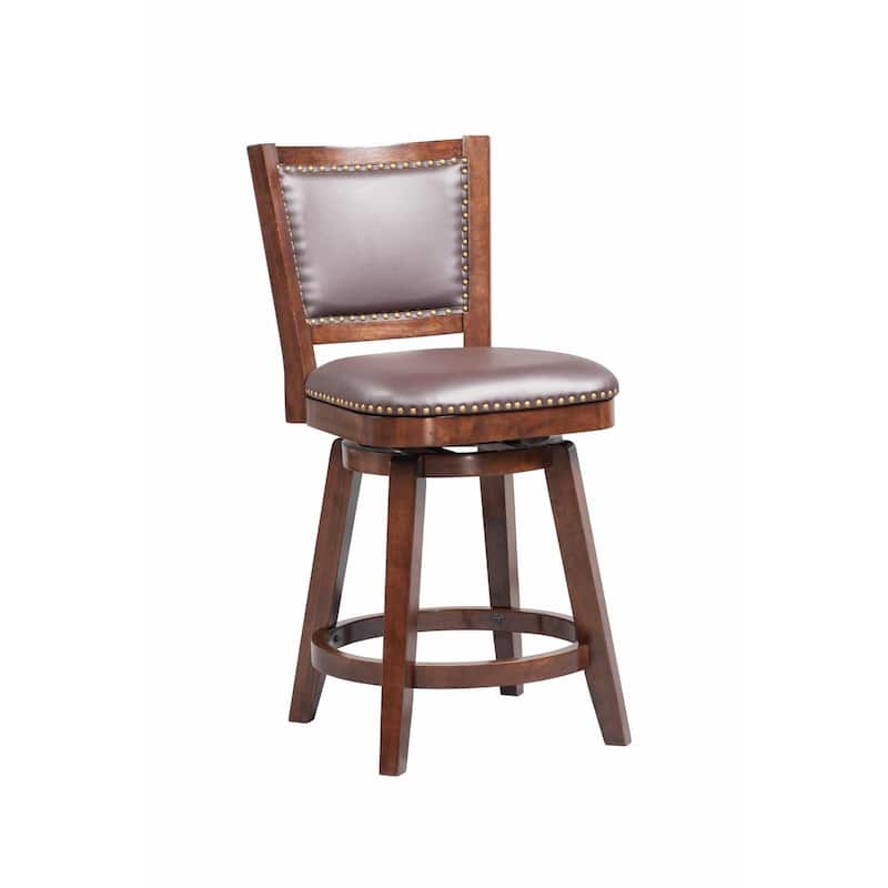 Broodmoor Brown Swivel Wood Stool