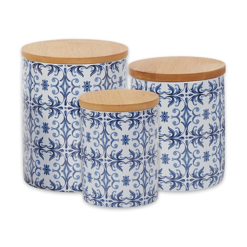 Portuguese Tile Ceramic Canister (Set of 3)