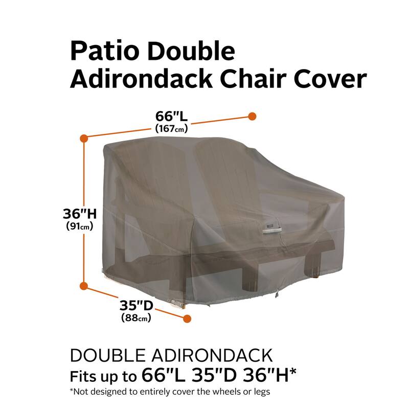 Classic Accessories Ravenna Water-Resistant 66 Inch Patio Double Adirondack Cover