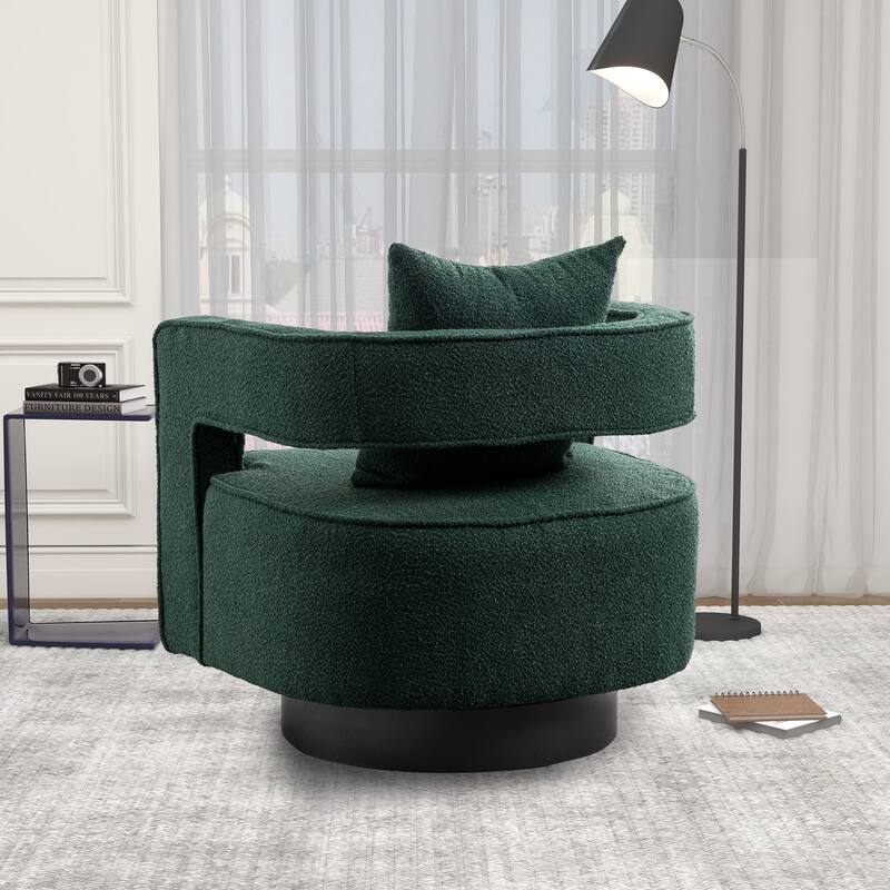 Accent Open Back Chair Modern Comfy Sofa Chair With Base, Club Chair Leisure Arm Chair For Lounge