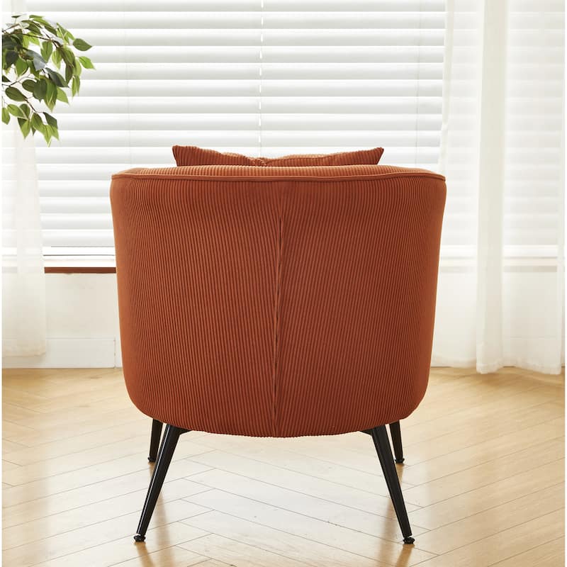 Modern Channel Back Corduroy Velvet Arm Chair