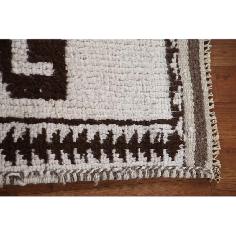 Natural Dye / Beige Anatolian Turkish Runner Rug Handmade Wool Carpet - 3'4"x 11'0"