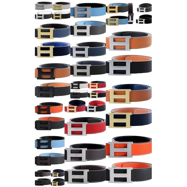 Women/Man H and 8 Belt Reversible Leather With Removable Buckle (FITS FROM SIZE 26/28 TO 34/35 Waist ) "New Arrival"