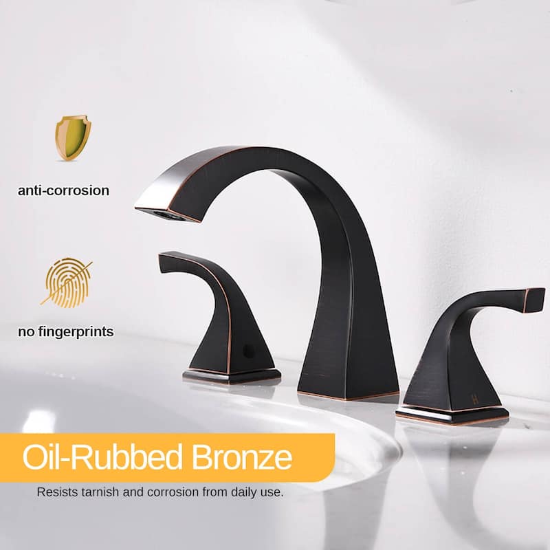 BATHLET Artistic Arc Widespread Bathroom Faucet With Drain