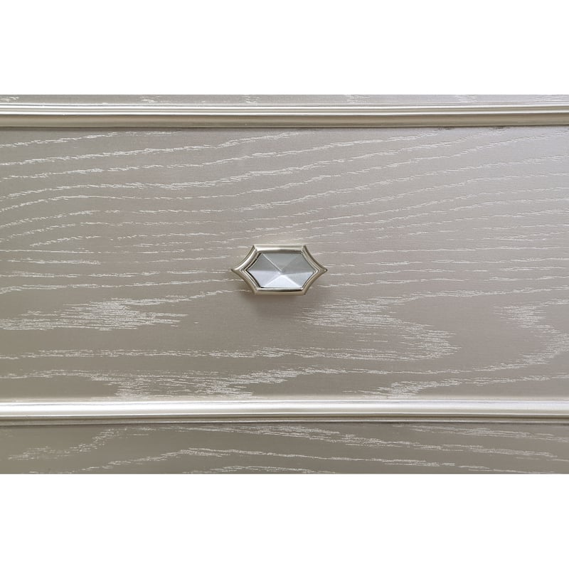 Evangeline 4-drawer Vanity Set with Stool Silver Oak