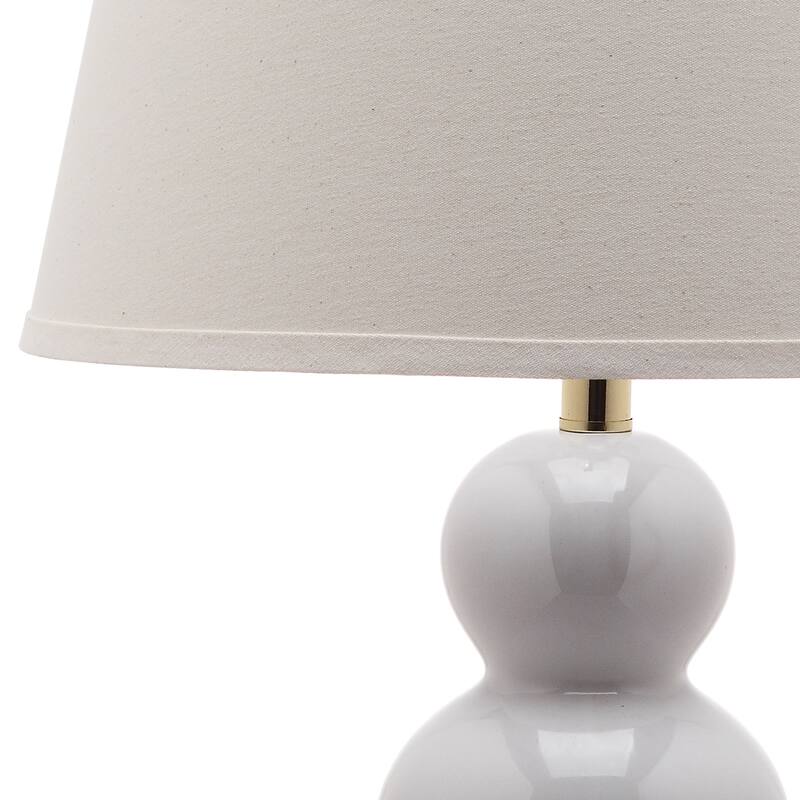 SAFAVIEH Lighting 27-inch Amy Triple Gourd White Table Lamp (Set of 2) - 16"x16"x28"