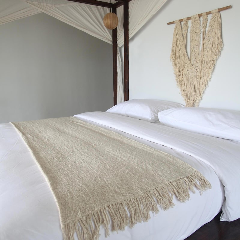 Novica Handmade Alabaster Madura Cotton Throw