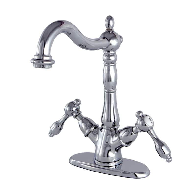 Kingston Brass Tudor 1.2 GPM Deck Mounted Bathroom Faucet - Polished Chrome