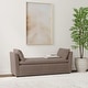 preview thumbnail 2 of 6, Robin Upholstered Accent Bench with Armrests Brown - 64.25'' X 22.50'' X 24.75''