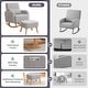 preview thumbnail 44 of 46, HOMYKA 27.95” Rocking Chair, Teddy Velvet Fabric with Pillow and Ottoman