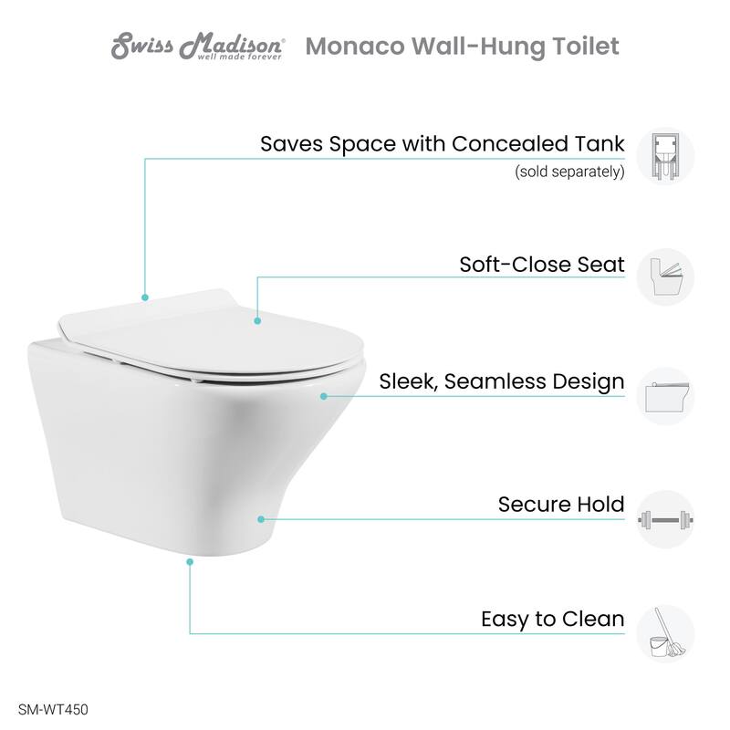 Swiss Madison SM-WT460 Monaco Wall Hung Toilet