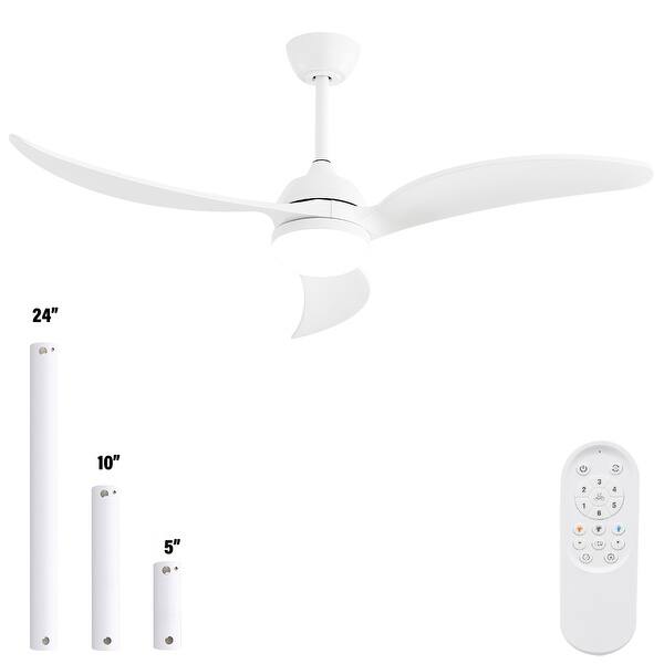dimension image slide 7 of 8, Sofucor 42/52 Inch Low Profile Flush Mount Ceiling Fan with Light,Remote Control,Solid wood/ABS Blades,Reversible Quiet DC Motor