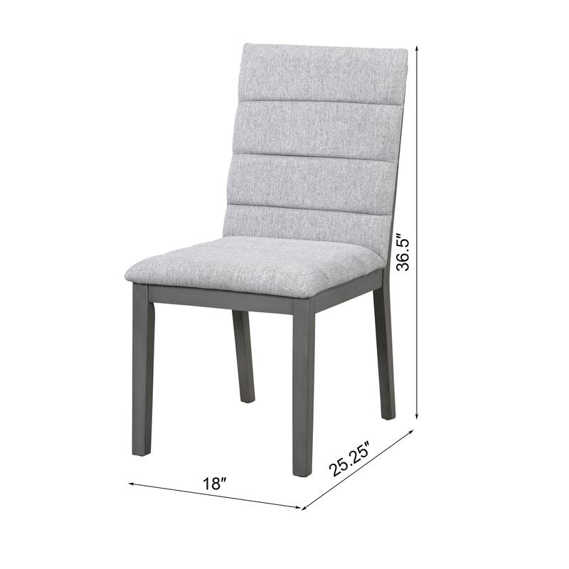 Oak Gray Finish & Tufted Upholstery Modern Dining Chairs Set of 2 - Sleek Comfort for Every Space