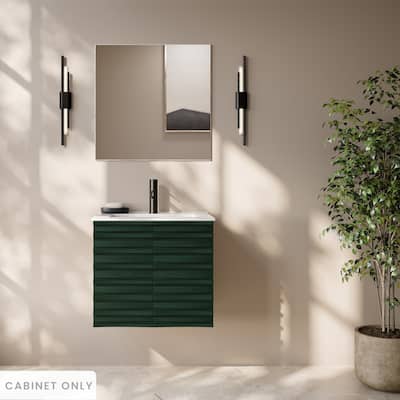 Cascade 24" Wall-Mounted Bathroom Vanity Cabinet Without Top In Green Oak - 24