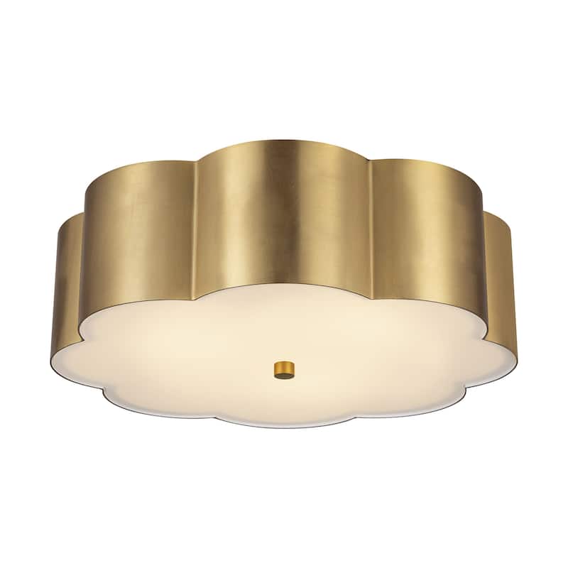 Alora Lighting FM603314 Blossom 3 Light 14" Wide Flush Mount Drum - Brushed Gold
