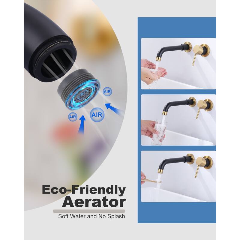 WOWOW Wall Mount Single Handle Bathroom Faucet