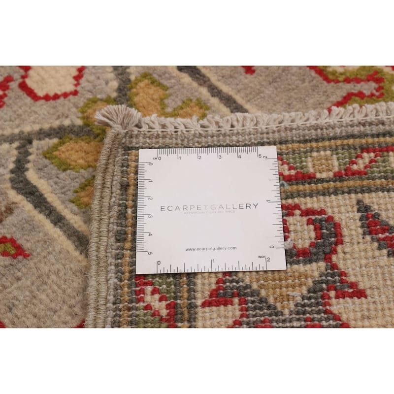 ECARPETGALLERY Hand-knotted Uzbek Ghazni Grey Wool Rug - 2'7 x 8'0