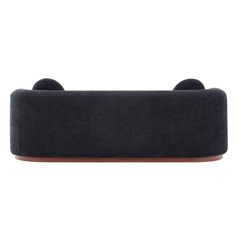 Christopher Knight Home - Polyster Upholstered 3-Seater 84.57" Compressed Sofa with Solid Rubberwood Base