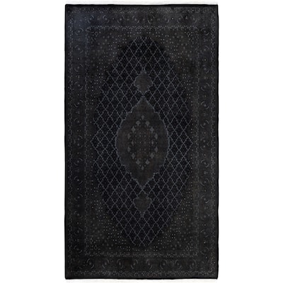 Overdyed One-of-a-Kind Hand-Knotted Area Rug - Black - 5' 7" x 10' 0"