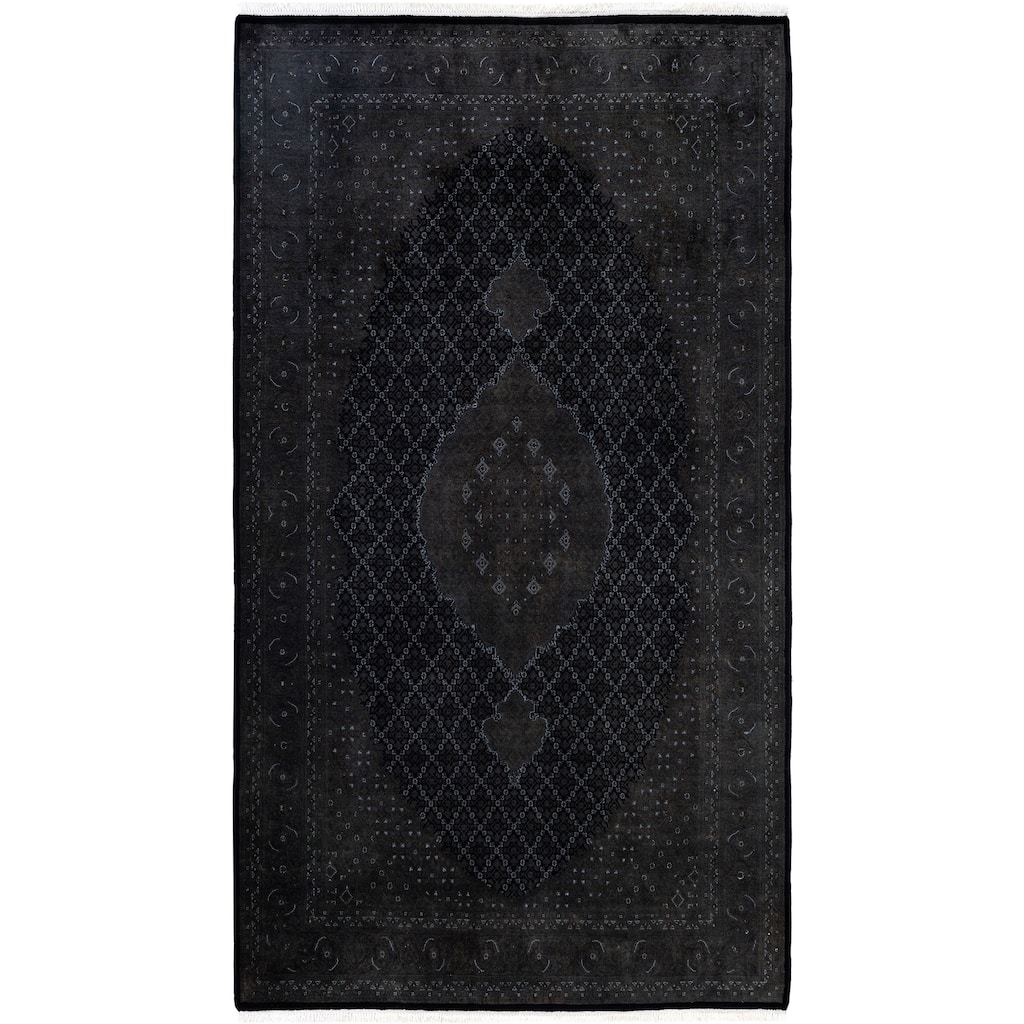 Overdyed One-of-a-Kind Hand-Knotted Area Rug - Black - 5' 7" x 10' 0"
