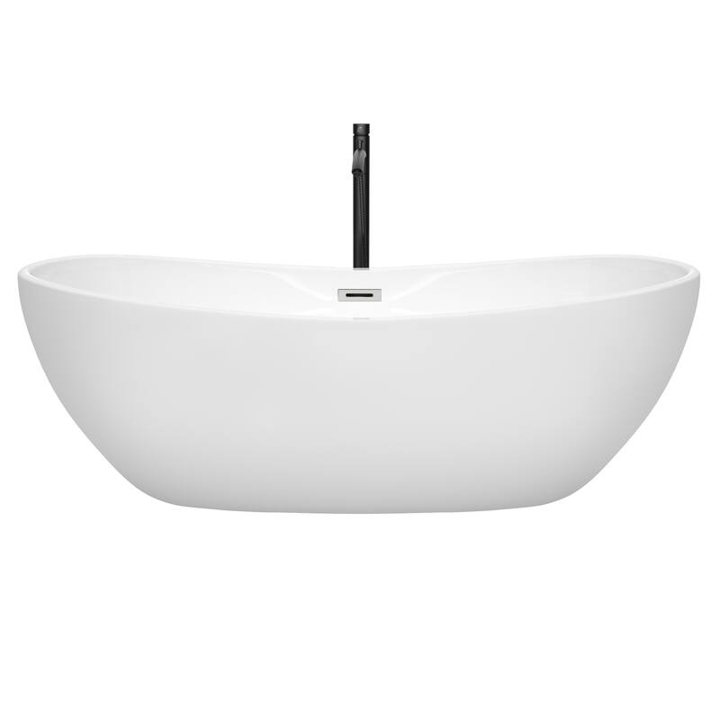 Wyndham Collection Rebecca 70-inch Freestanding Bathtub with Faucet