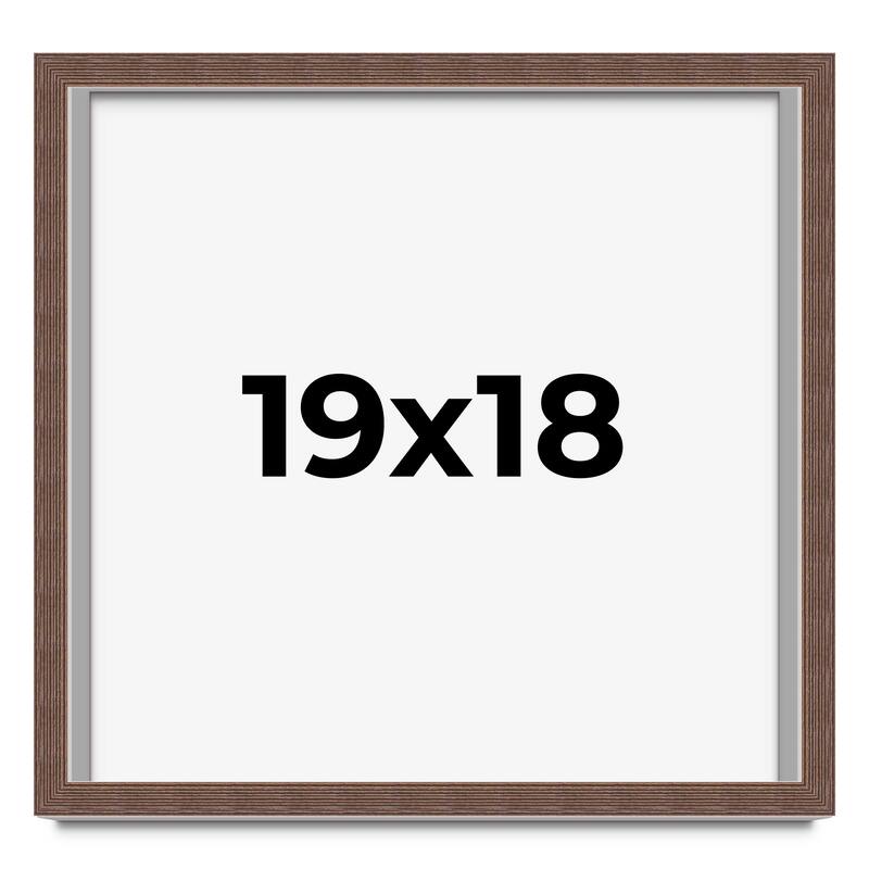 19x18 Shadow Box Frame Brown | 1.125 inches Deep Real Wood Rustic