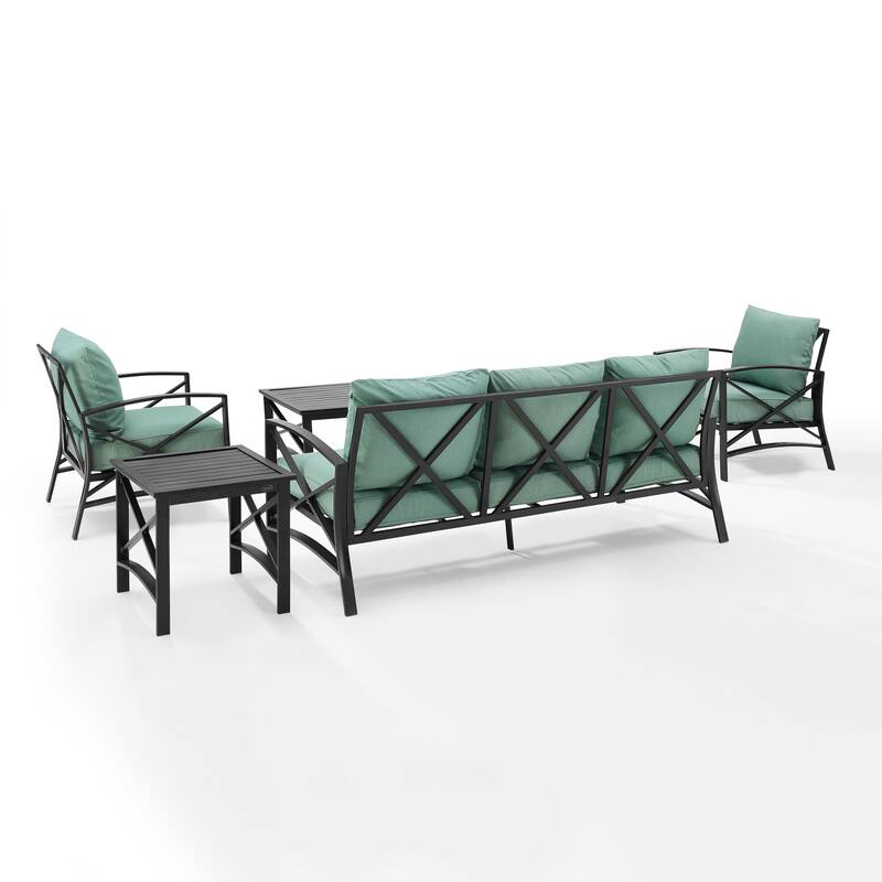 Crosley Kaplan 5Pc Outdoor Sofa Patio Furniture Set - 147 W x 68.5 D x 32 H