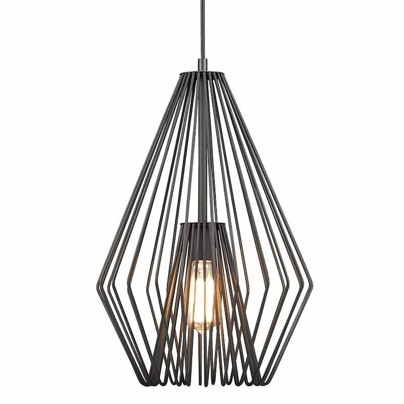 Z-Lite Quintus Single Light 12-1/4" Wide Abstract Pendant - Bronze