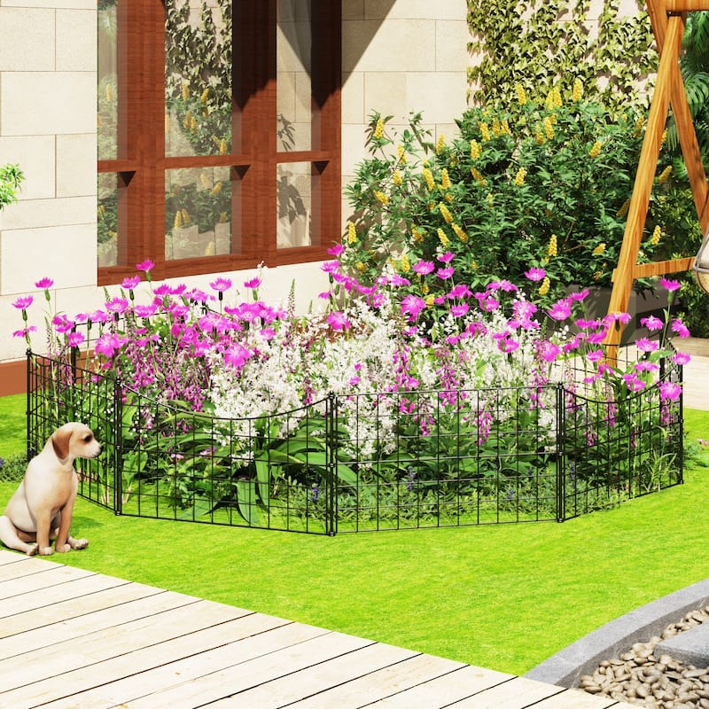 Garden Border Fence Panel Set Metal Garden Edging Flower Beds Pathways