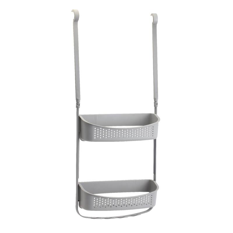 IH Casa Decor Over The Door 2 Tier Shower Caddy Gray