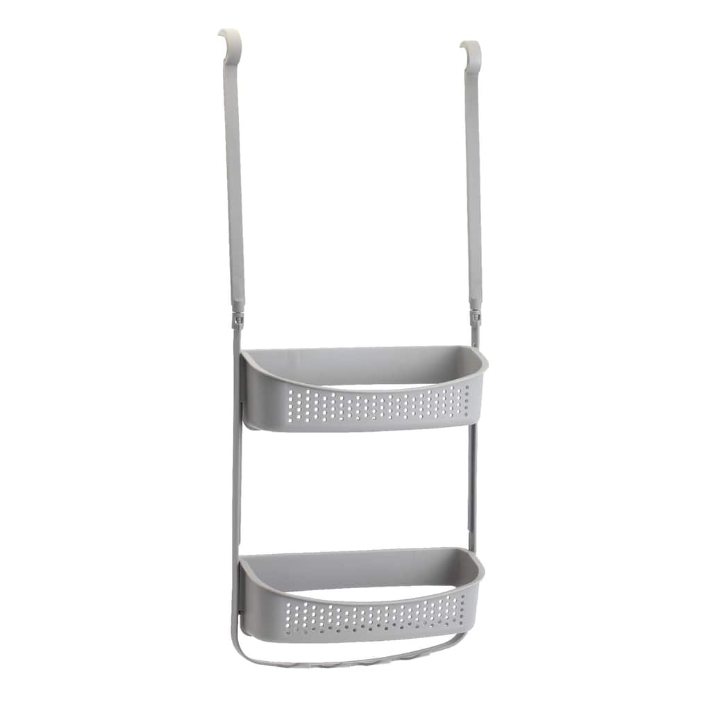 IH Casa Decor Over The Door 2 Tier Shower Caddy Gray