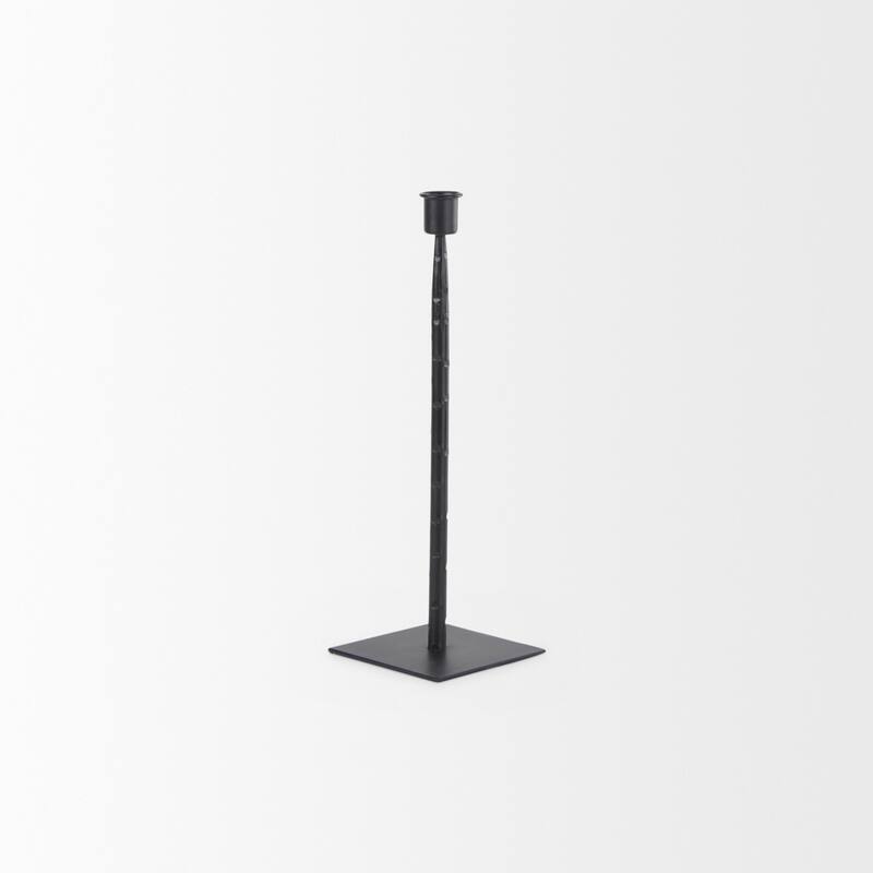Porter 4.5L x 4.5W x 12.0H Small Black Iron Candle Holder