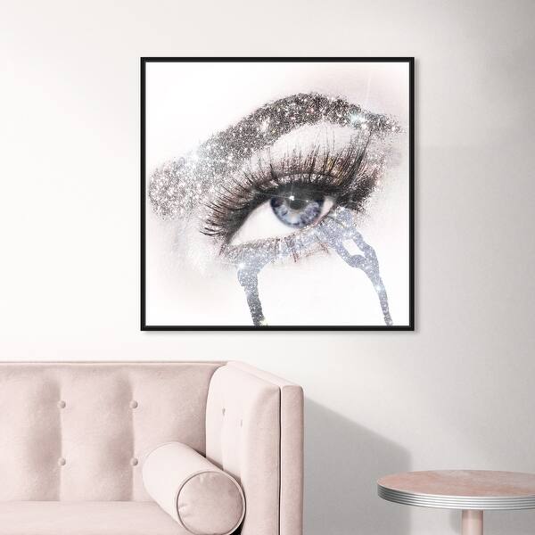 Shop Oliver Gal Eyes And Rhinestones Blue Silver Fashion And Glam Wall Art Framed Canvas Print Mascara Gray White Overstock 31793756