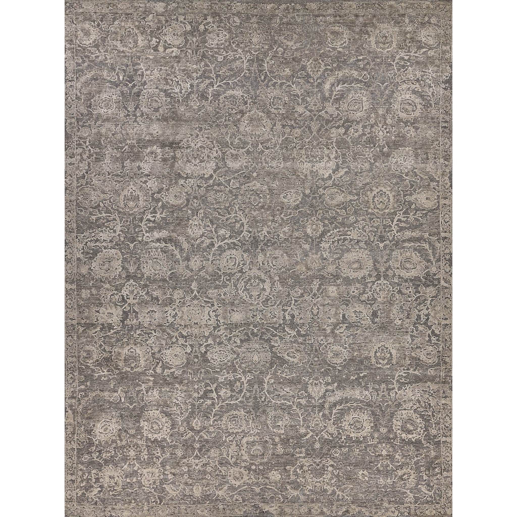 EXQUISITE RUGS Meena Hand-knotted Wool/Silk Beige/Brown Area Rug.