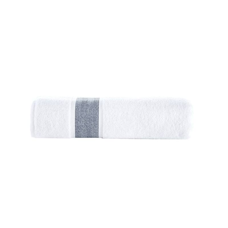 Brooks Brothers Ottoman Rolls Bath Sheet - Navy