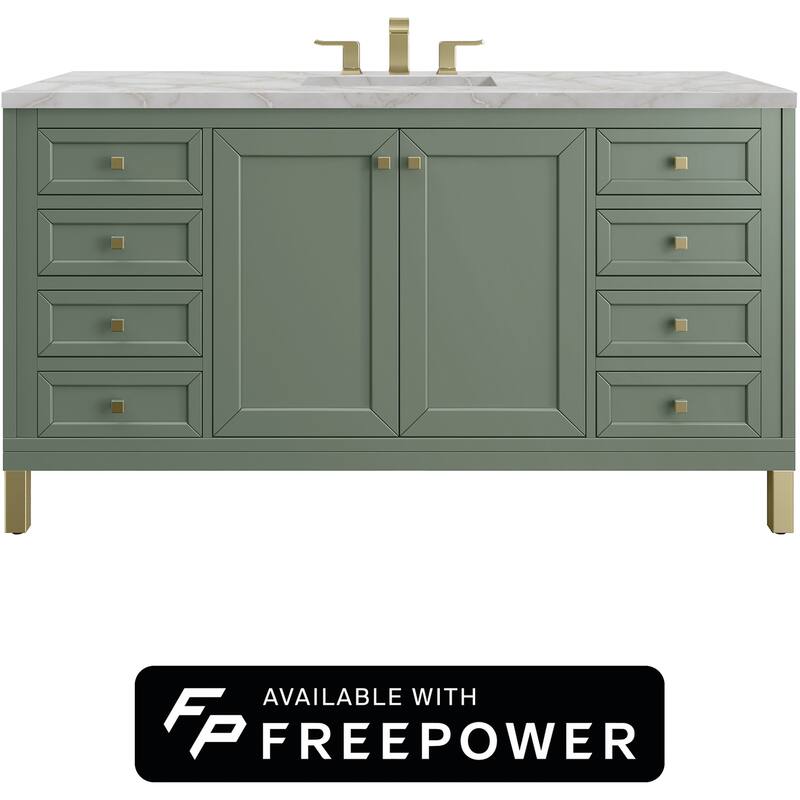 James Martin Vanities 503-V60S-FVSL Chicago 60" Free Standing Single - Smokey Celadon